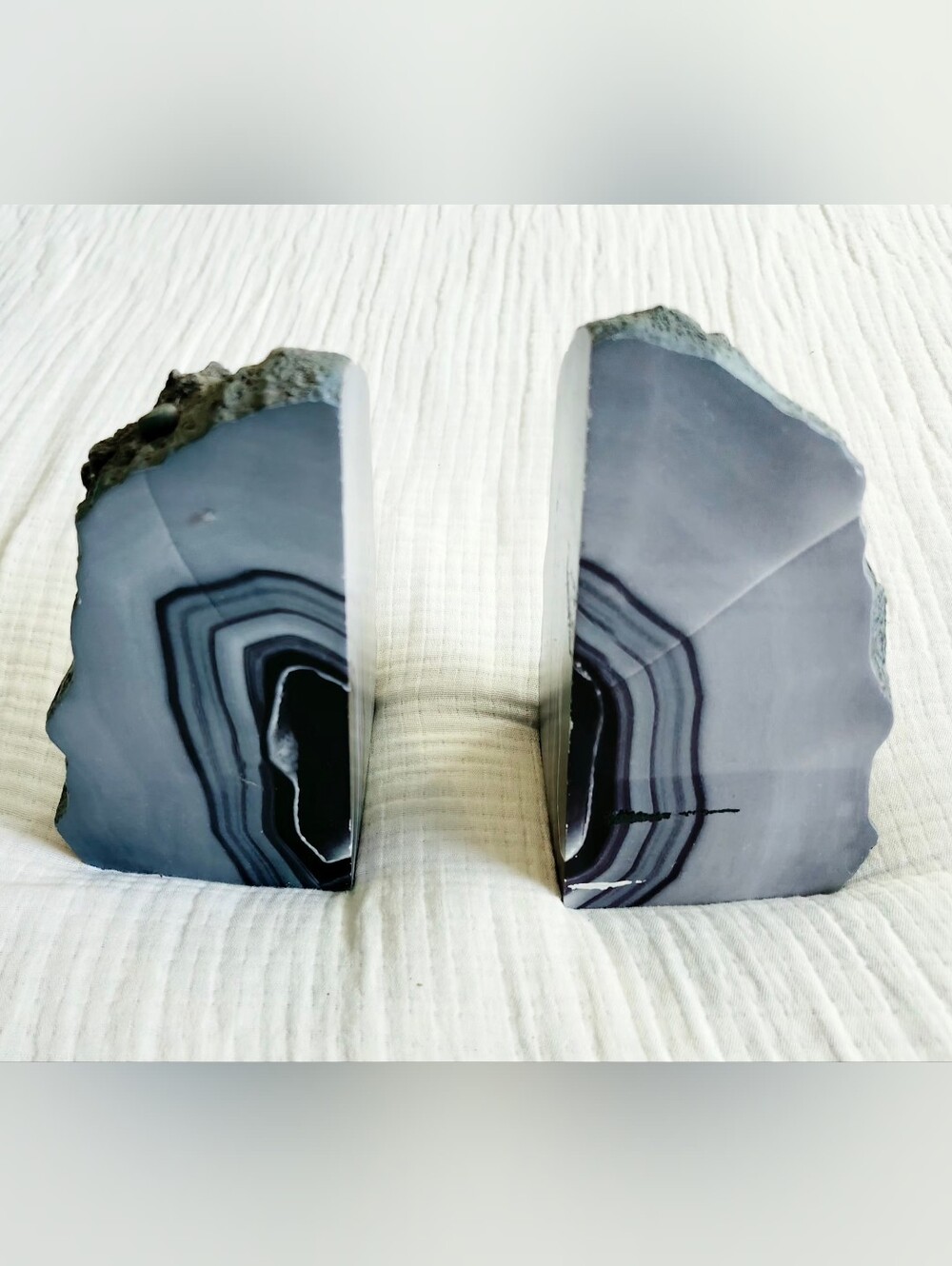 Gray and Purple Agate Bookends – Decorative Home Accents